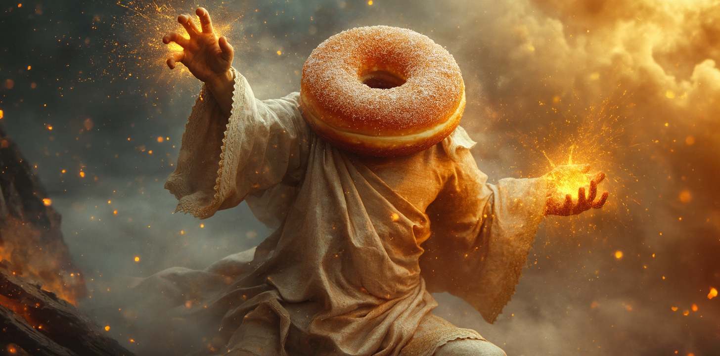 flux ai image generator - donut jesus hybrid mythical creature